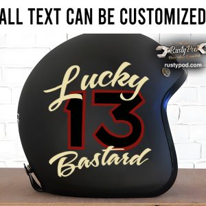 personalized lucky 13 bastard motorcycle helmet sticker 11810 - Rustypod  Store
