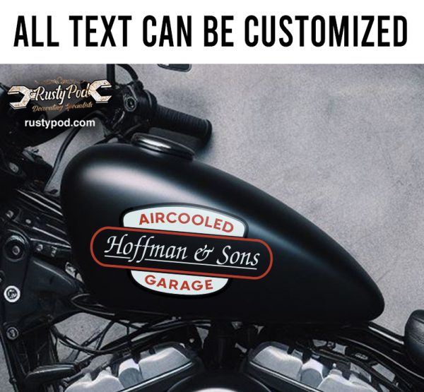 Autocollant Casque "Hot Rod Chopper" - Style Aircooled Kustom, Brillant, Pour Moto, Voiture Ou Vitre