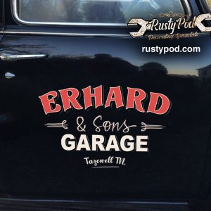 2 pcs personalized hot rod garage | pinstriping | door art