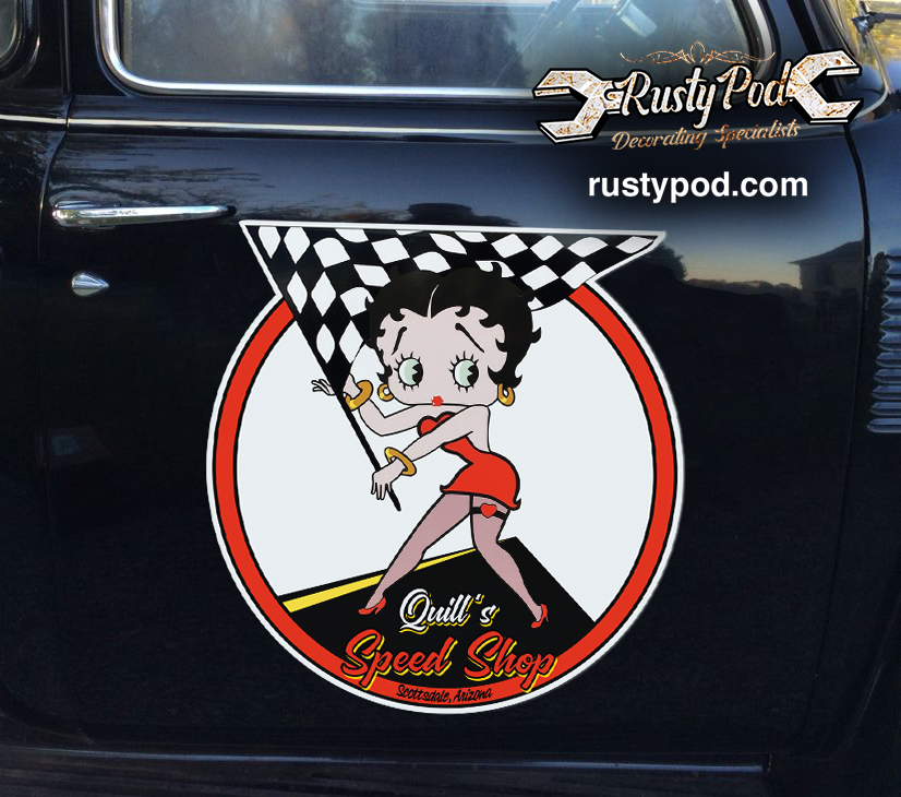 2 pcs personalized betty boop | hot rod garage vinyl sticker 10041 ...