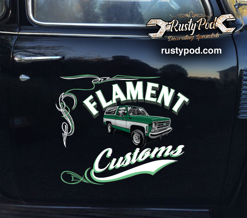 personalized hot rod garage custom sticker 11028 - Rustypod Store