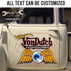 vondutch flyin eyeball kustom kulture old school truck door art