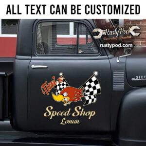 Oldschool Aufkleber 2x Hot Rod Aufkleber „Horsepower USA" – Oldschool Design Für Oldtimer & Muscle Cars Auto Dekoration Sticker