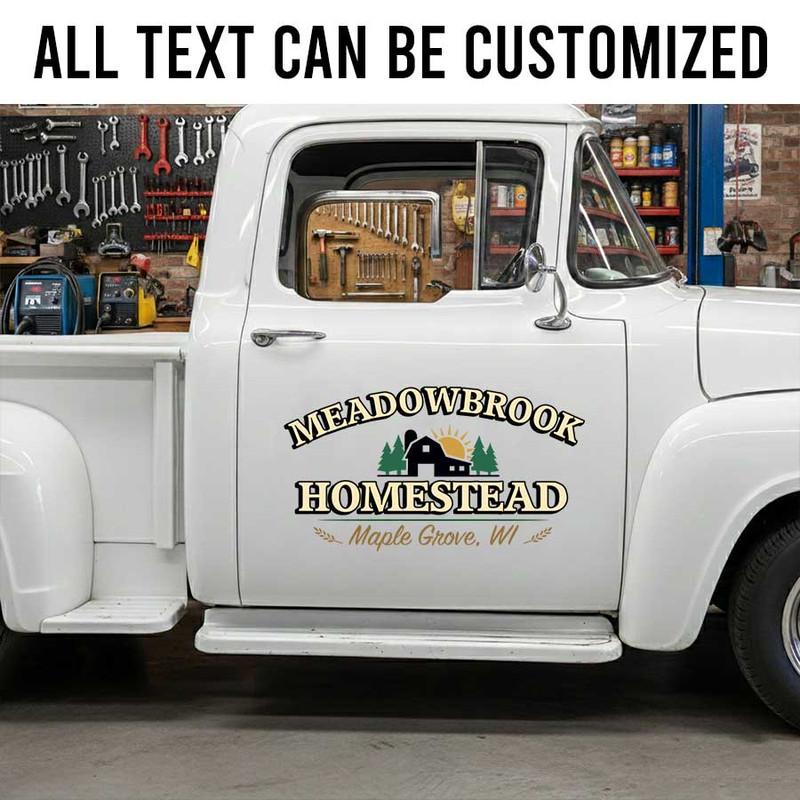 personalized farm sign decal homestead lettering decal livestock farm sign sticker 14102