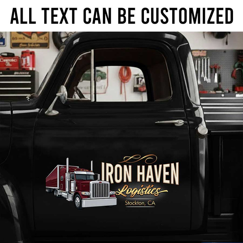 personalized truck graphics lettering decal vehicle lettering decal logistic company sign sticker 14164